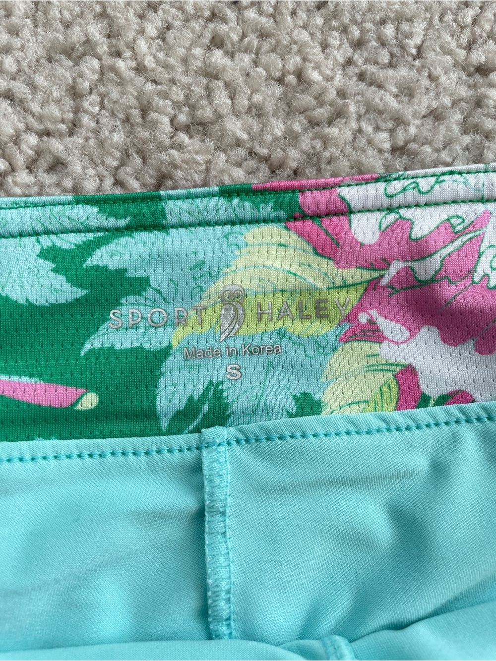 Sport Haley Tropical Green Pink Floral High Rise Athletic Golf Skort Size Small - Picture 2 of 10